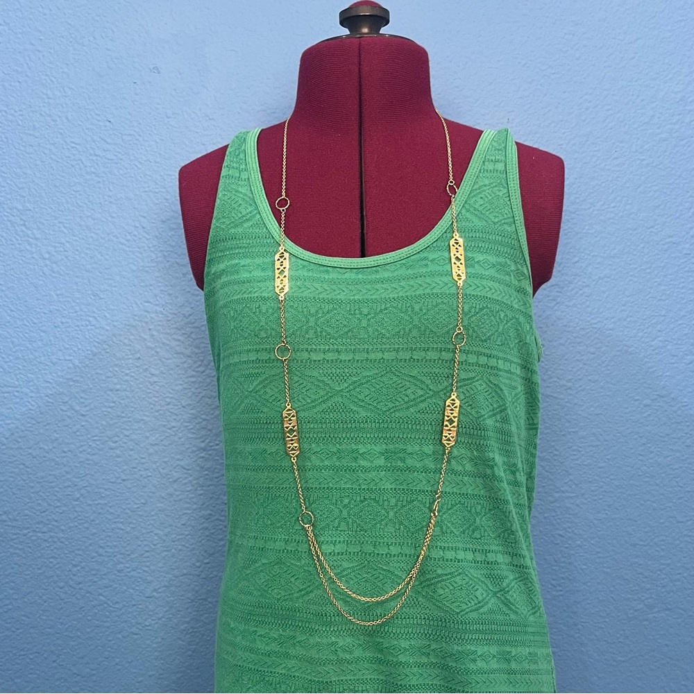 Foxy Canada Brand Long Art Deco Style Gold Chain Necklace Adjustable